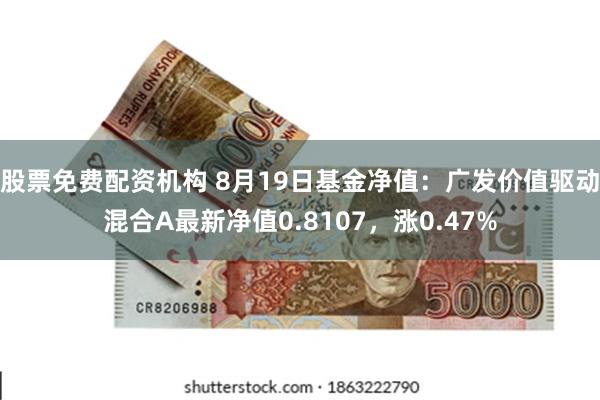 股票免费配资机构 8月19日基金净值：广发价值驱动混合A最新净值0.8107，涨0.47%