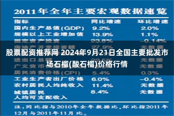 股票配资推荐网 2024年9月21日全国主要批发市场石榴(酸石榴)价格行情