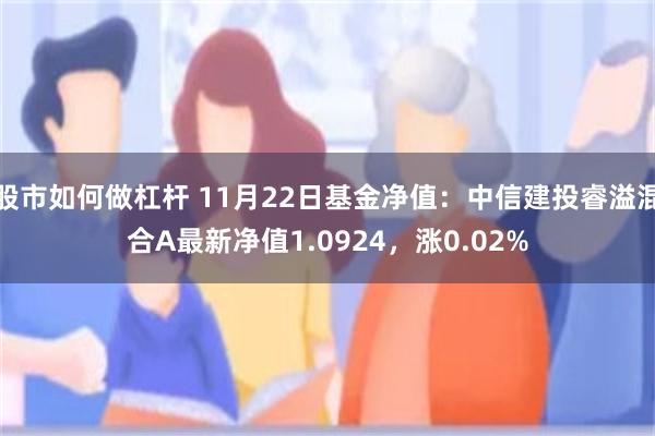 股市如何做杠杆 11月22日基金净值：中信建投睿溢混合A最新净值1.0924，涨0.02%