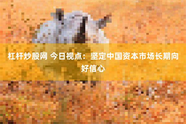 杠杆炒股网 今日视点：坚定中国资本市场长期向好信心