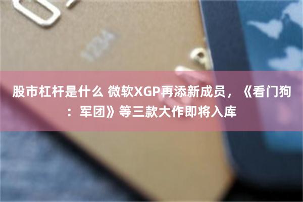 股市杠杆是什么 微软XGP再添新成员，《看门狗：军团》等三款大作即将入库