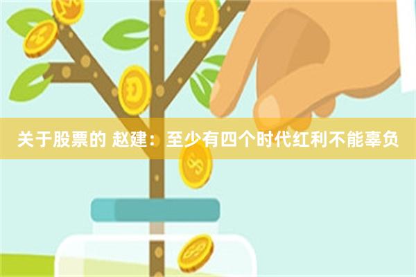 关于股票的 赵建：至少有四个时代红利不能辜负